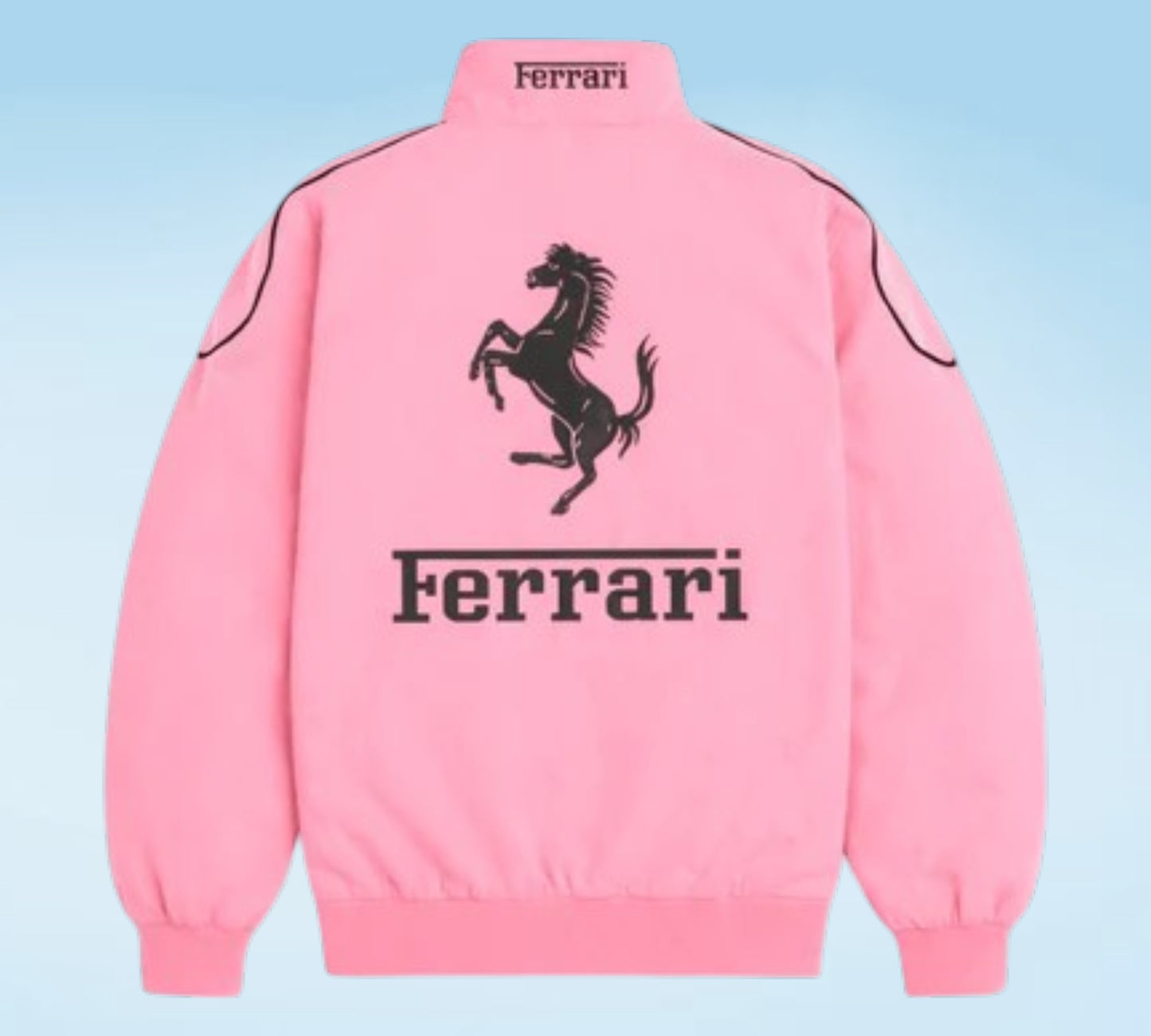 Scuderia Ferrari Pink Cotton Vintage Racing Jacket – Premium F1 Apparel