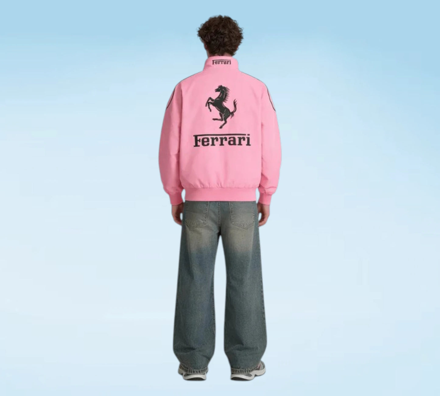 Scuderia Ferrari Pink Cotton Vintage Racing Jacket – Premium F1 Apparel