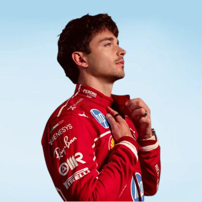 Scuderia Ferrari Charles Leclerc F1 racing suit 2025 team design