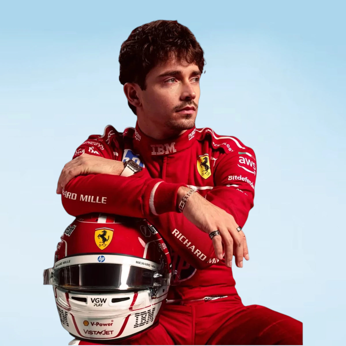 2025 Ferrari F1 Team Charles Leclerc replica racing suit