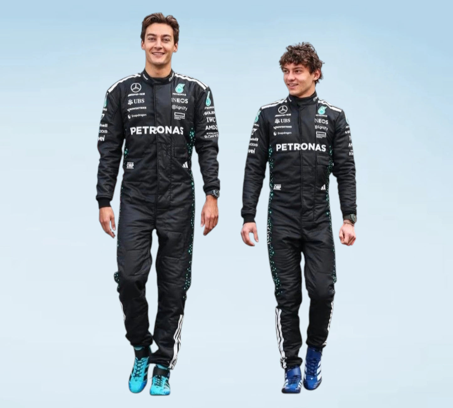 Mercedes F1 Replica Racing Suit 2025 – George Russell & Antonelli
2025 Formula 1 Team Mercedes Racing Suit for Fans & Collectors