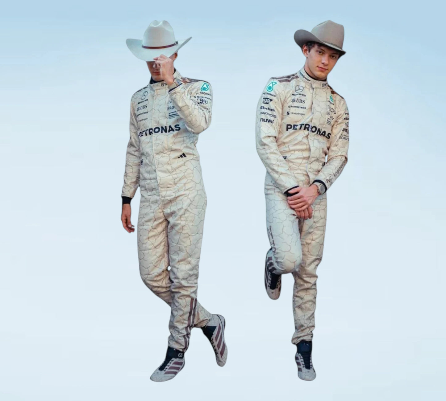 2025 George Russell & Andrea Kimi Antonelli Mercedes-AMG Petronas USA Austin GP F1 Racing Suit – Formula 1 Replica Racewear