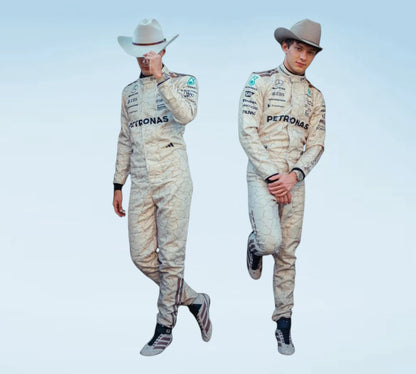 2025 George Russell & Andrea Kimi Antonelli Mercedes-AMG Petronas USA Austin GP F1 Racing Suit – Formula 1 Replica Racewear