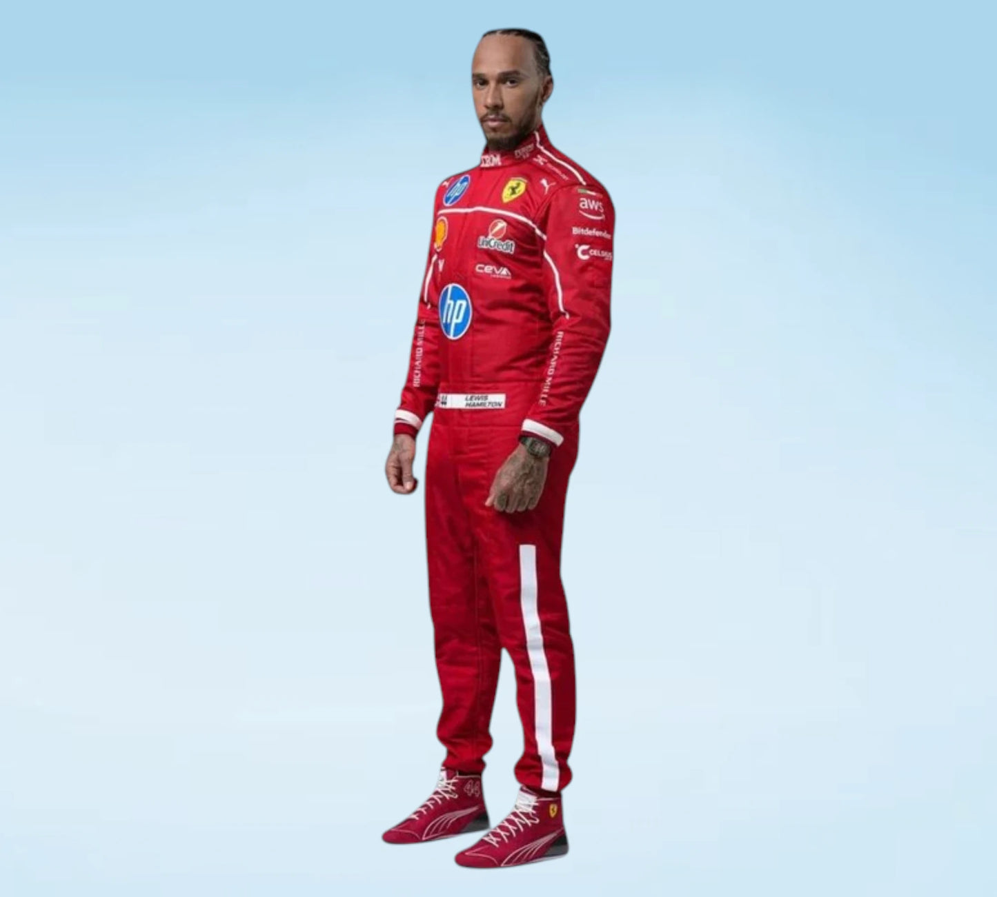 2025 Scuderia Ferrari HP Lewis Hamilton Racing Suit | Formula 1 Replica Suit