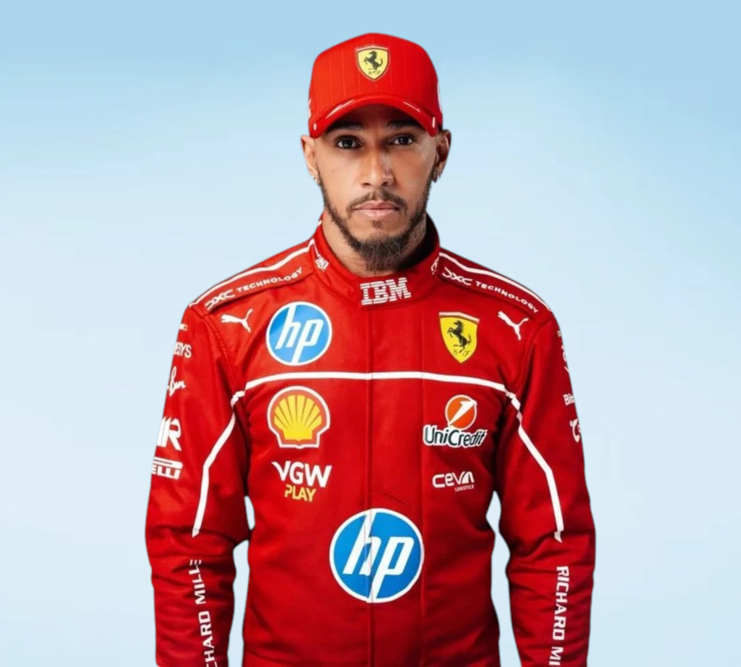 Lewis Hamilton Ferrari F1 Racing Suit 2025 | Professional Motorsport Racewear