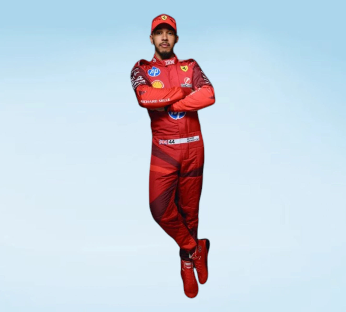 2025 Lewis Hamilton Scuderia Ferrari HP Las Vegas Grand Prix F1 Racing Suit
Lewis Hamilton Las Vegas GP 2025 Ferrari F1 Race Suit