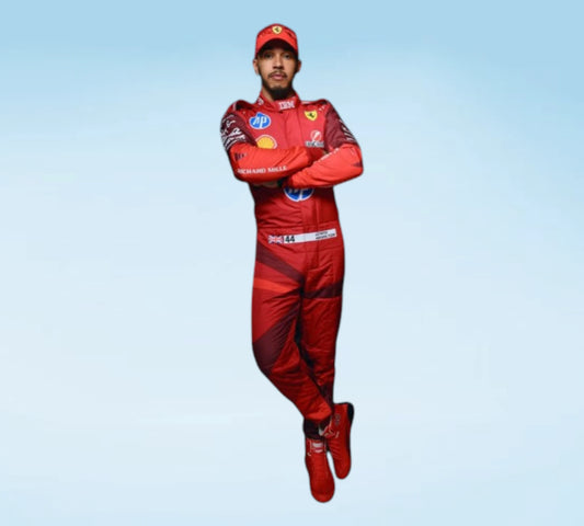 2025 Lewis Hamilton Scuderia Ferrari HP Las Vegas Grand Prix F1 Racing Suit
Lewis Hamilton Las Vegas GP 2025 Ferrari F1 Race Suit