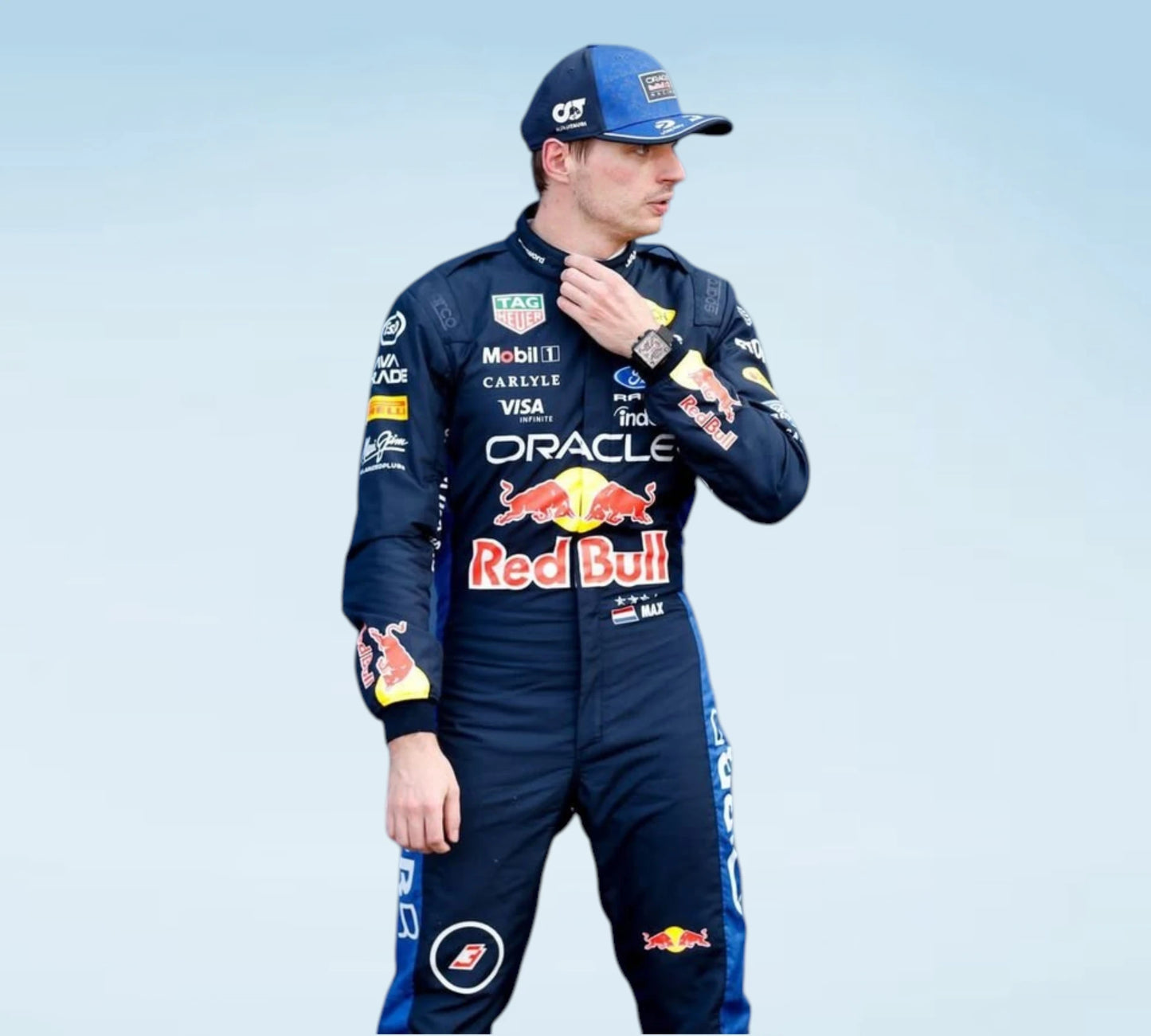 2025 Max Verstappen Red Bull Racing F1 Professional Personalized Inspired Racing Suit

Max Verstappen 2025 Oracle Red Bull Racing Replica Racing Suit – Professional Inspired Edition

2025 Max Verstappen Formula 1 Racing Suit | Personalized Red Bull Racewear