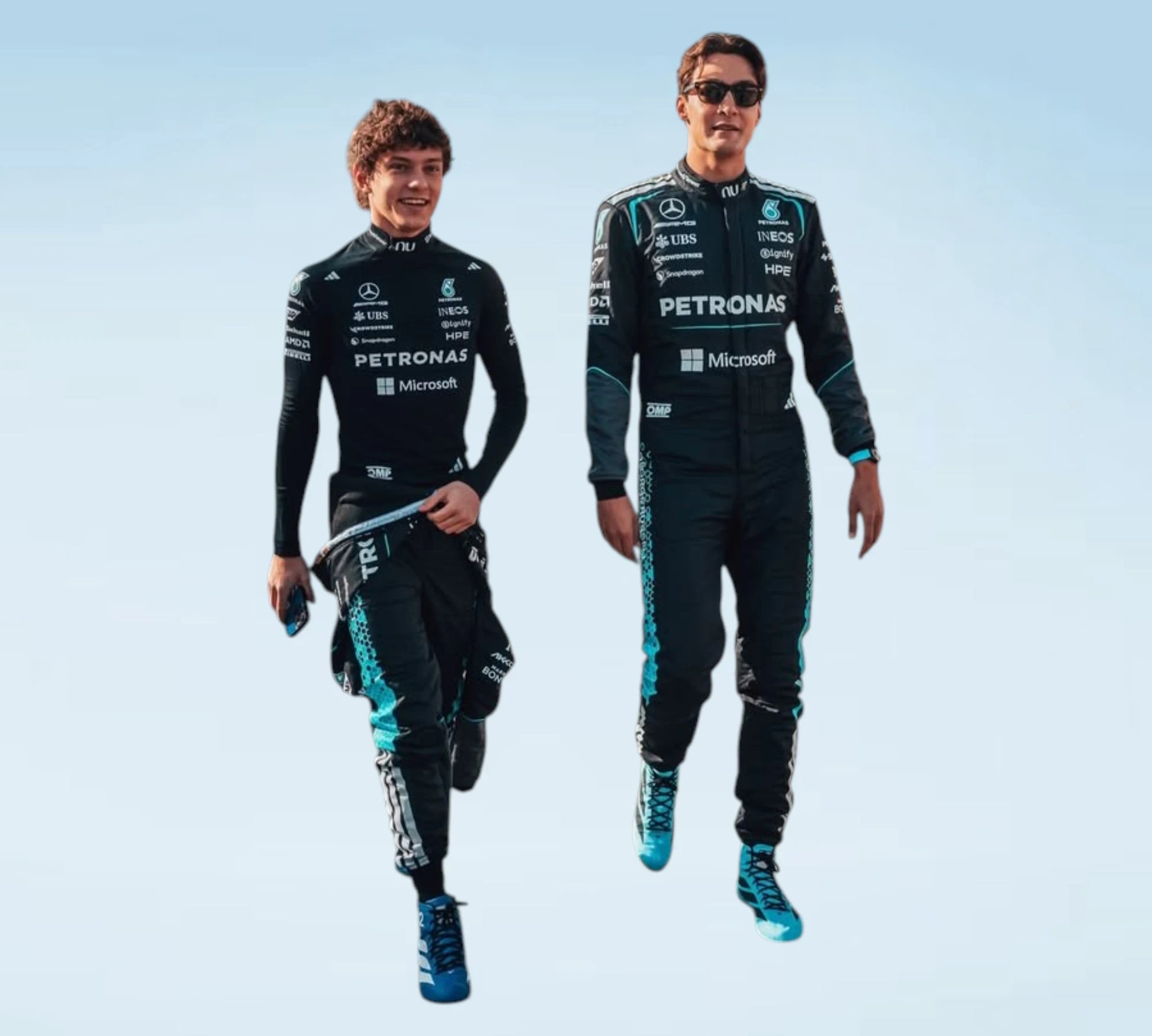 2026 Mercedes-AMG Petronas F1 Racing Suit – George Russell & Kimi Antonelli Edition
George Russell & Andrea Kimi Antonelli 2026 Mercedes F1 Replica Racing Suit