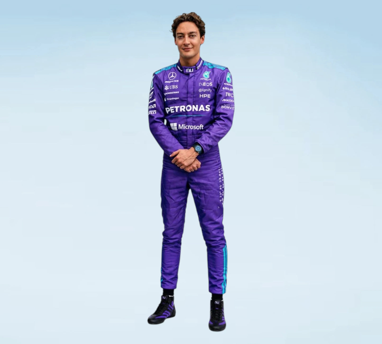 Premium Mercedes-AMG Petronas F1 Racing Suit 2026
2026 Mercedes Formula One Team Replica Racing Suit
George Russell & Andrea Kimi Antonelli Driver Edition F1 Race Suit 2026