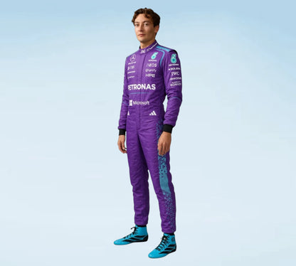 Shop the 2026 Mercedes-AMG Petronas Miami GP F1 Replica Racing Suit inspired by Andrea Kimi Antonelli and George Russell. Premium racewear.