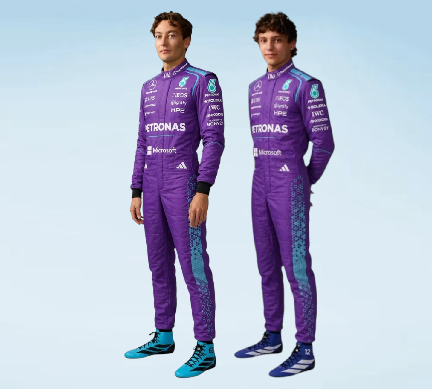 George Russell & Andrea Kimi Antonelli Miami GP 2026 Mercedes F1 Racing Suit
2026 Miami Grand Prix Mercedes-AMG Petronas Formula 1 Racing Suit