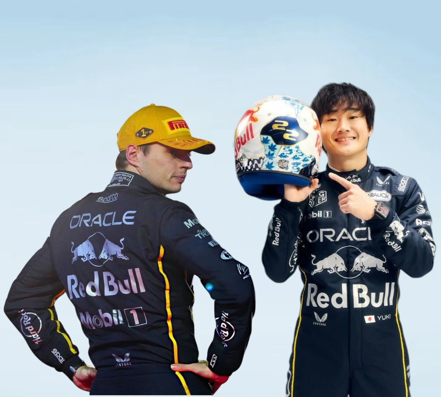 2025 Max Verstappen & Yuki Tsunoda Team Oracle Red Bull Singapore GP F1 Racing Suit Professional Personalized Inspired
