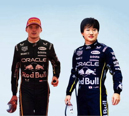 2025 Max Verstappen & Yuki Tsunoda Team Oracle Red Bull Singapore GP F1 Racing Suit Professional Personalized Inspired