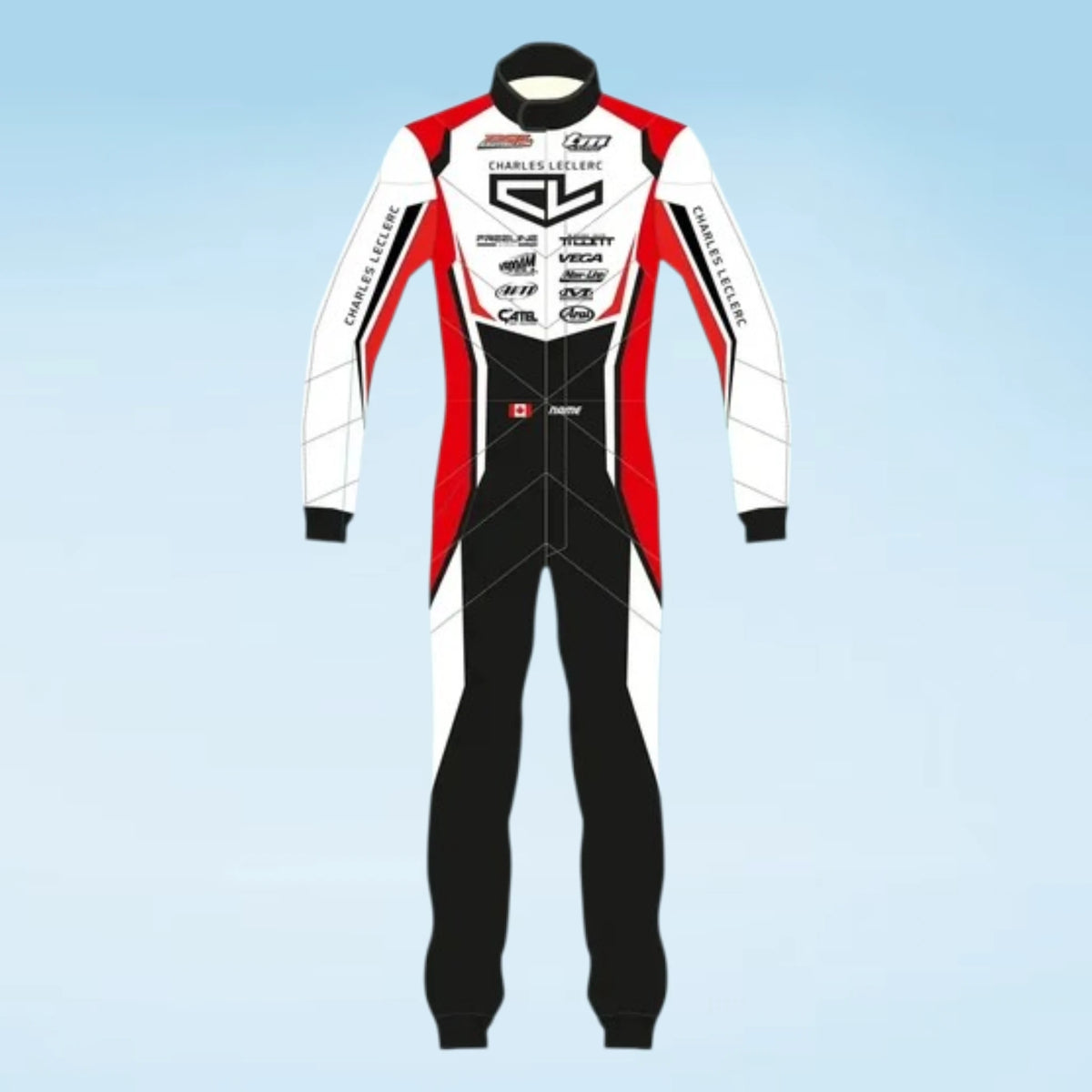 Charles Leclerc Inspired 2021 Kart Racing Suit – Sublimation Printed Go Kart Overall