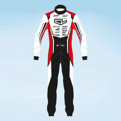 Charles Leclerc Inspired 2021 Kart Racing Suit – Sublimation Printed Go Kart Overall