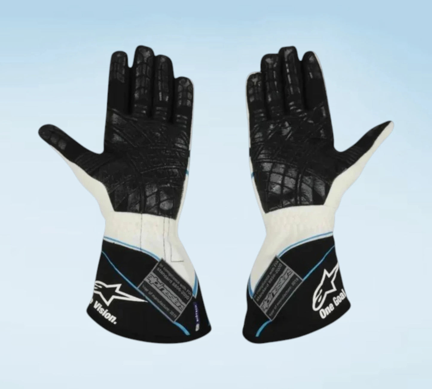 Shop George Russell 2019 Williams F1 Racing Gloves featuring race-inspired detailing, premium craftsmanship, and authentic motorsport styling.