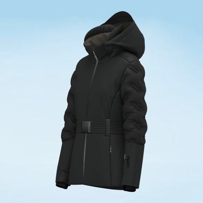 Black Puffer Jacket Hooded Winter Padded Softshell Jacket