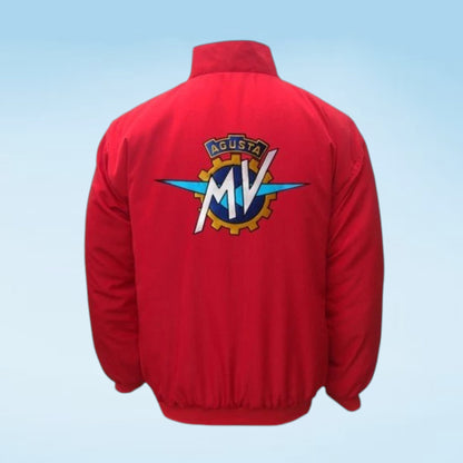 MV Agusta Red Racing Jacket Motorcycle Bomber Vintage Jacket