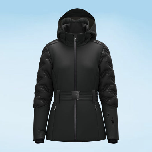 Black Puffer Jacket Hooded Winter Padded Softshell Jacket