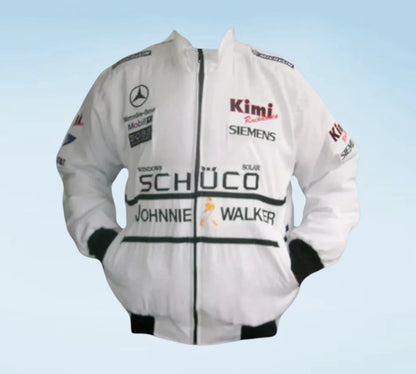 Vintage Kimi Räikkönen McLaren Mercedes Racing Jacket
McLaren Mercedes Formula 1 Kimi Räikkönen Bomber Jacket