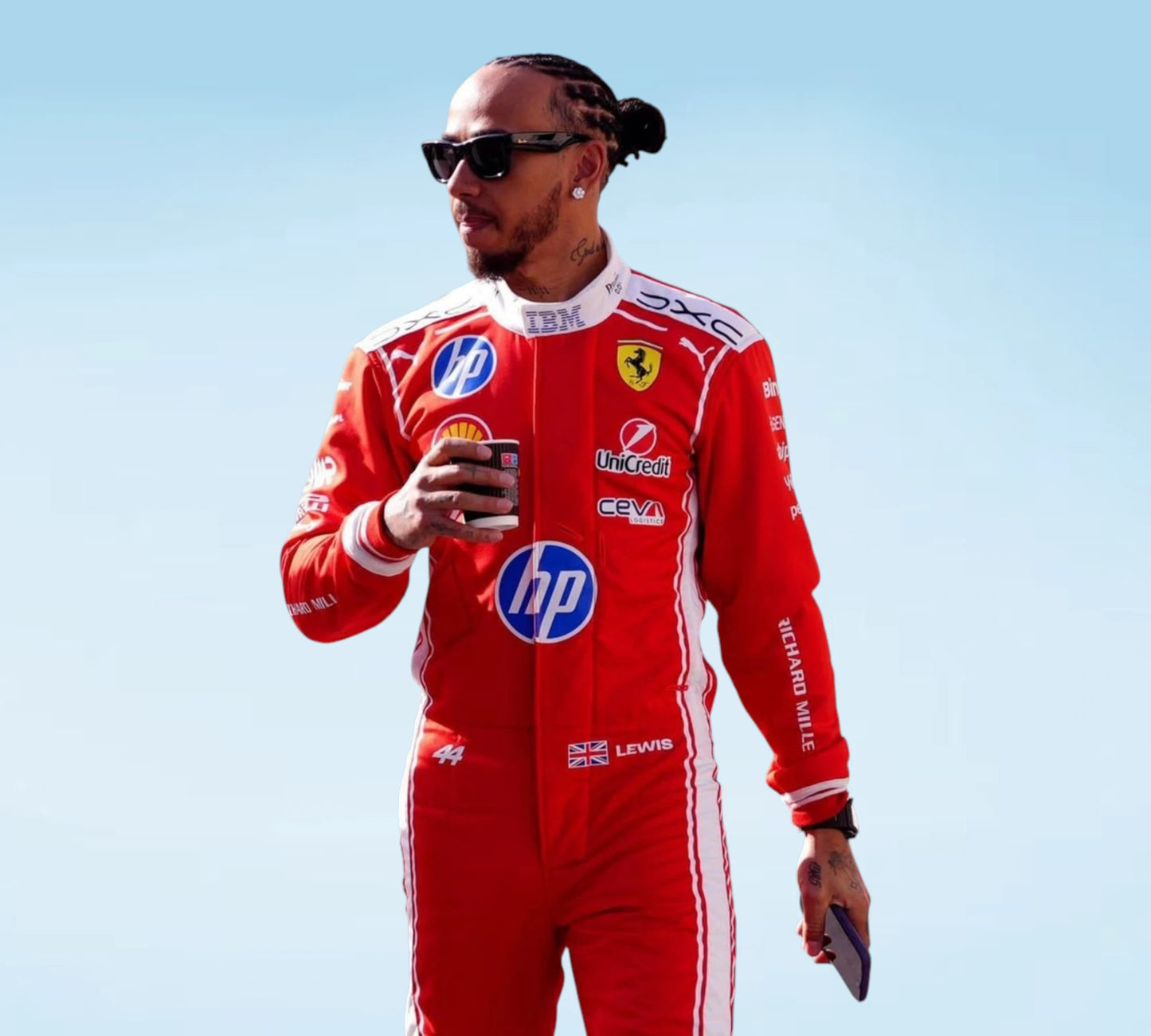 Official Style Lewis Hamilton Ferrari F1 Replica Racing Suit 2026