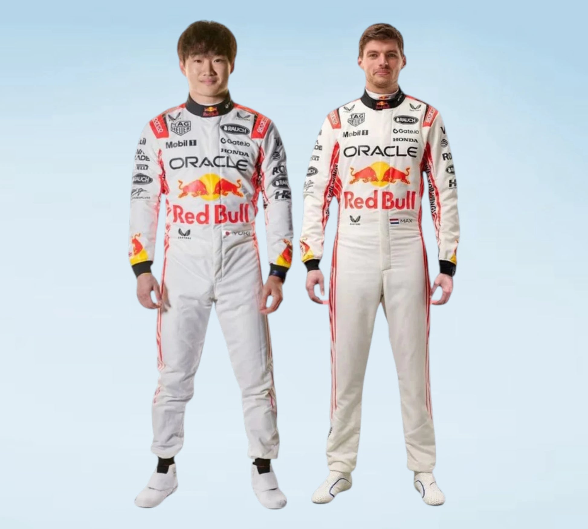 2025 Max Verstappen & Yuki Tsunoda Japanese GP Oracle Red Bull Racing Suit
Max Verstappen & Yuki Tsunoda 2025 Red Bull F1 Japanese Grand Prix Racing Suit
