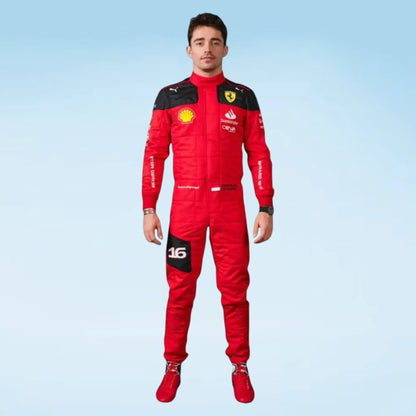 Charles Leclerc Formula 1 Ferrari racing suit 2023 design