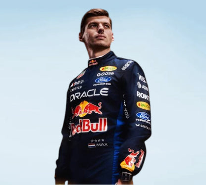 Oracle Red Bull Racing 2026 Max Verstappen Inspired Racing Suit
2026 Max Verstappen Formula One Replica Racing Suit for Fans
Max Verstappen 2026 Championship Edition Red Bull F1 Race Suit